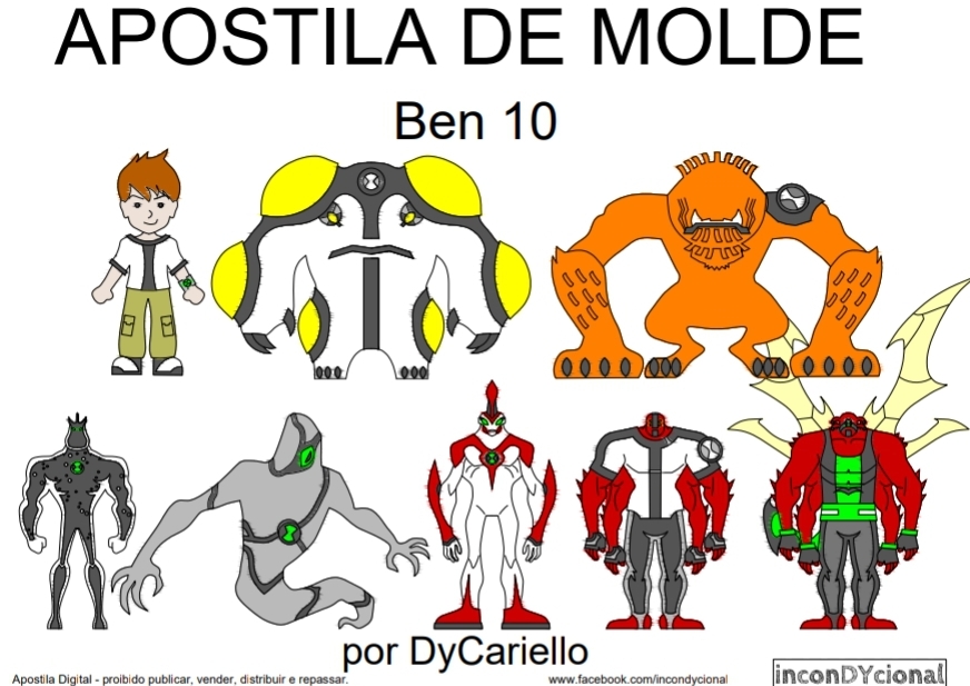 Moldes de Feltro Ben 10