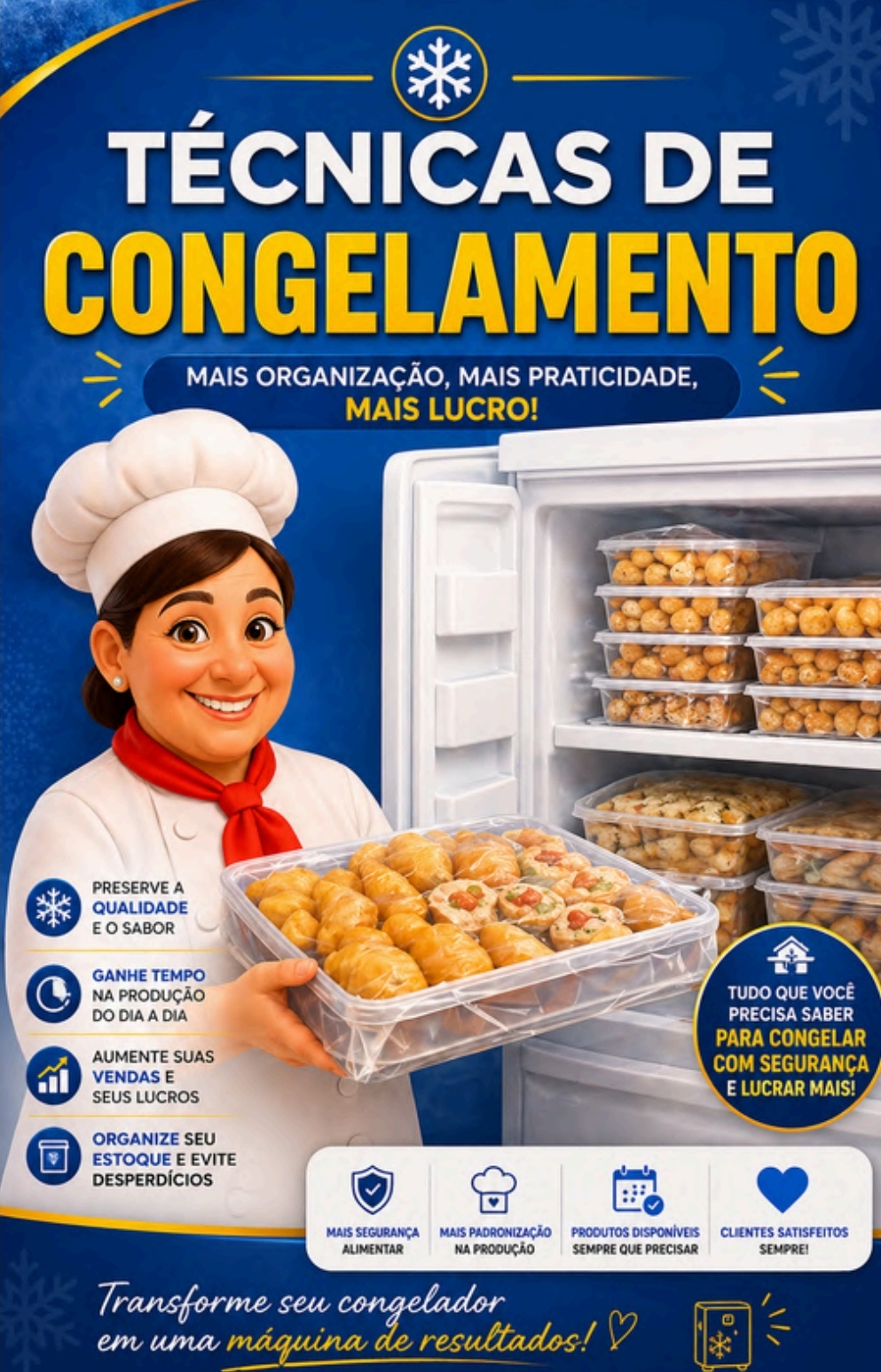 Técnica de congelamento de salgados