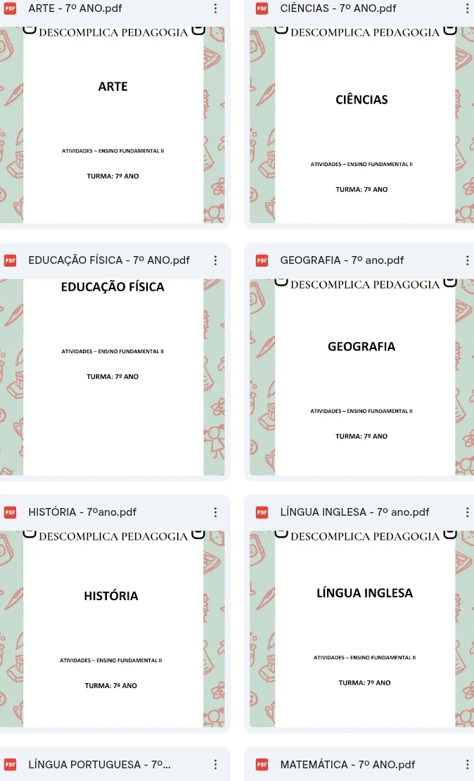 AULAS 7°ANO PARA AUTISTAS