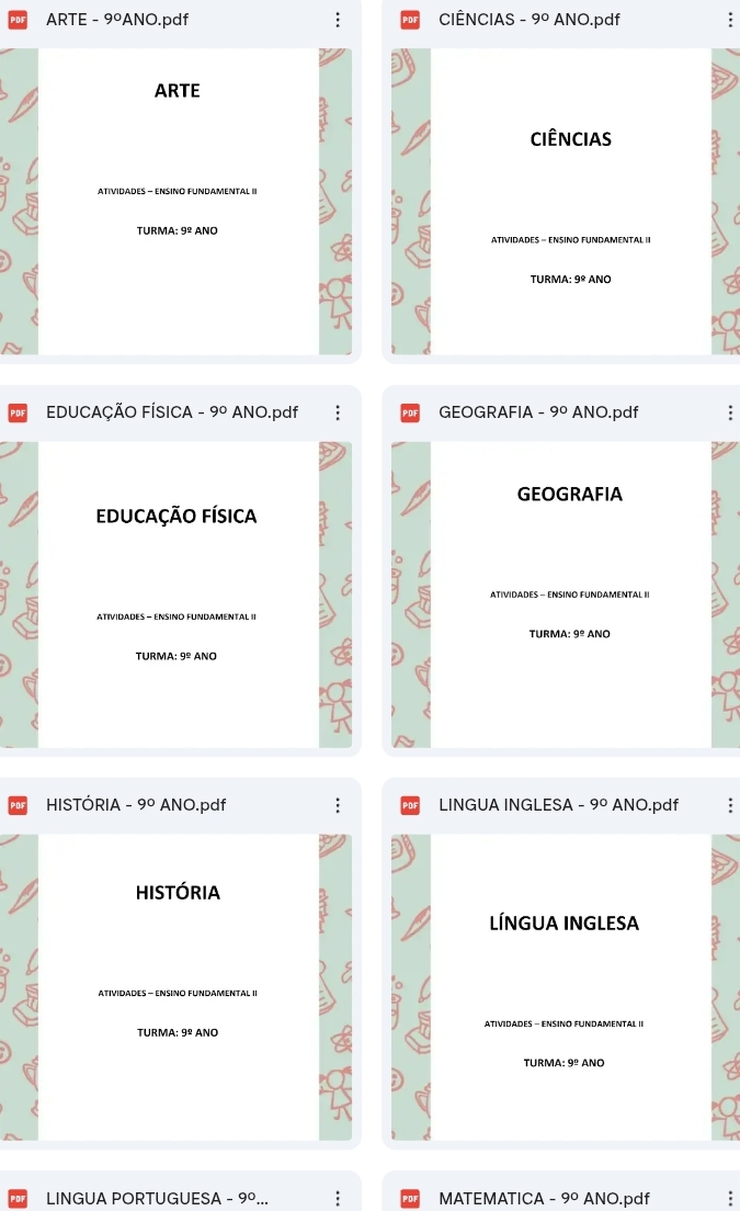 AULAS 9°ANO PARA AUTISTAS